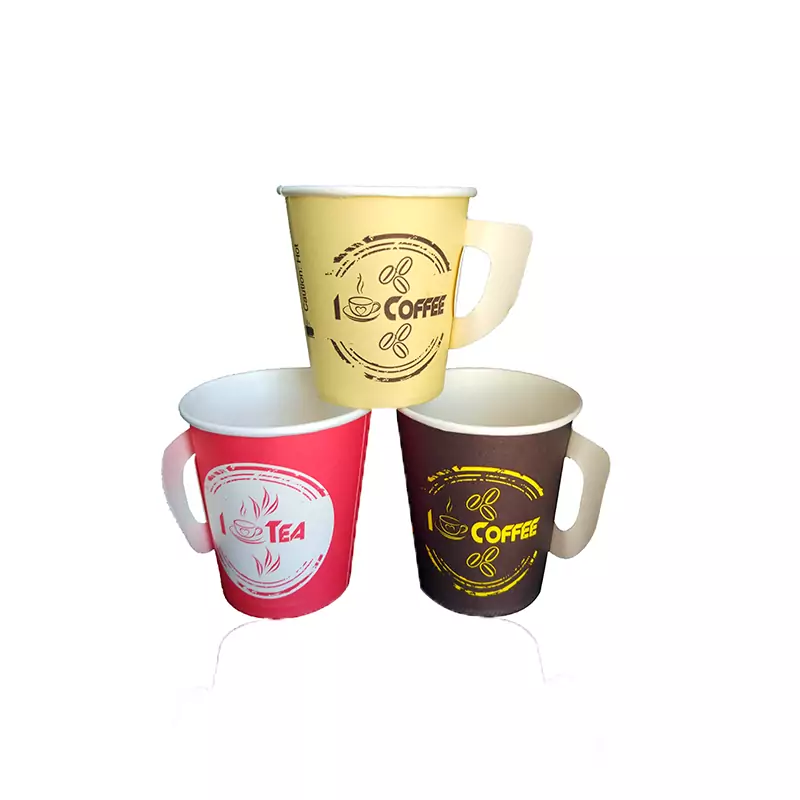 TEA PAPER CUPS WITH HANDLE 6oz x20 Outer(50pc)